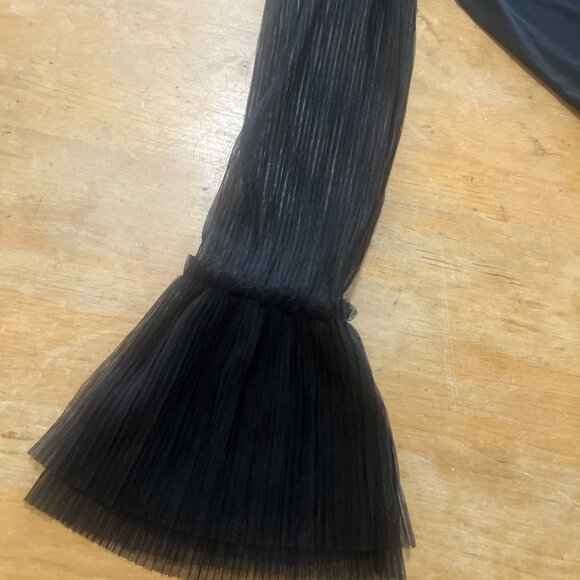 Thalia Sodi Womens Top Pullover Sheer Long Sleeves Black Sz L NEW Mock Neck Goth - Picture 7 of 13